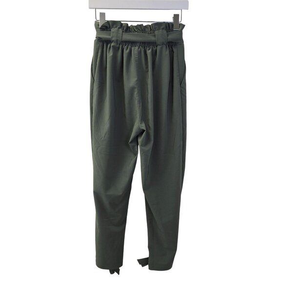 Grace Karin High Rise Paper Bag Waist Tie Ankle Pants Size Medium - Picture 2 of 7